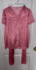 Vanity Fair Vintage 2 Piece Jammie Set Coral/Peach Size: Medium