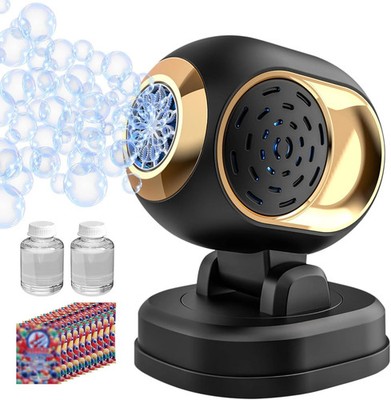 BOMOCO Automatic Bubble Machine Rechargeable for Kids Outdoor Toy, Black