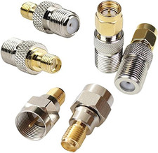 Exgoofit F Type to SMA Male Female Coax Connector Coaxial Adapter 2 Sets 6 Pcs
