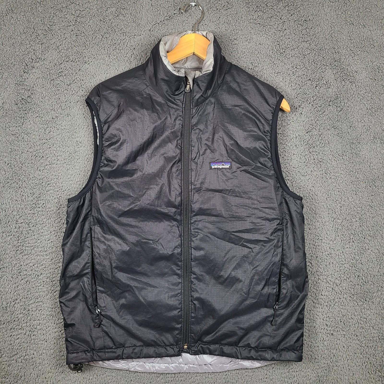 Patagonia Micro Puff Vest Mens Medium Black Full Zip Insulated 83995 F6