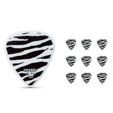 Pick Boy Heavy Metal Zebra Print Celltex Guitar Picks .75 mm 10 Pack
