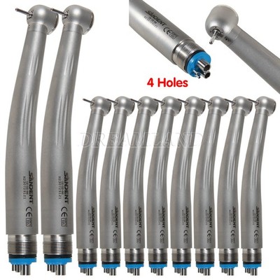 10* Ceramic Rotor SANDENT Dental High Speed Handpiece Push Button Single Spray