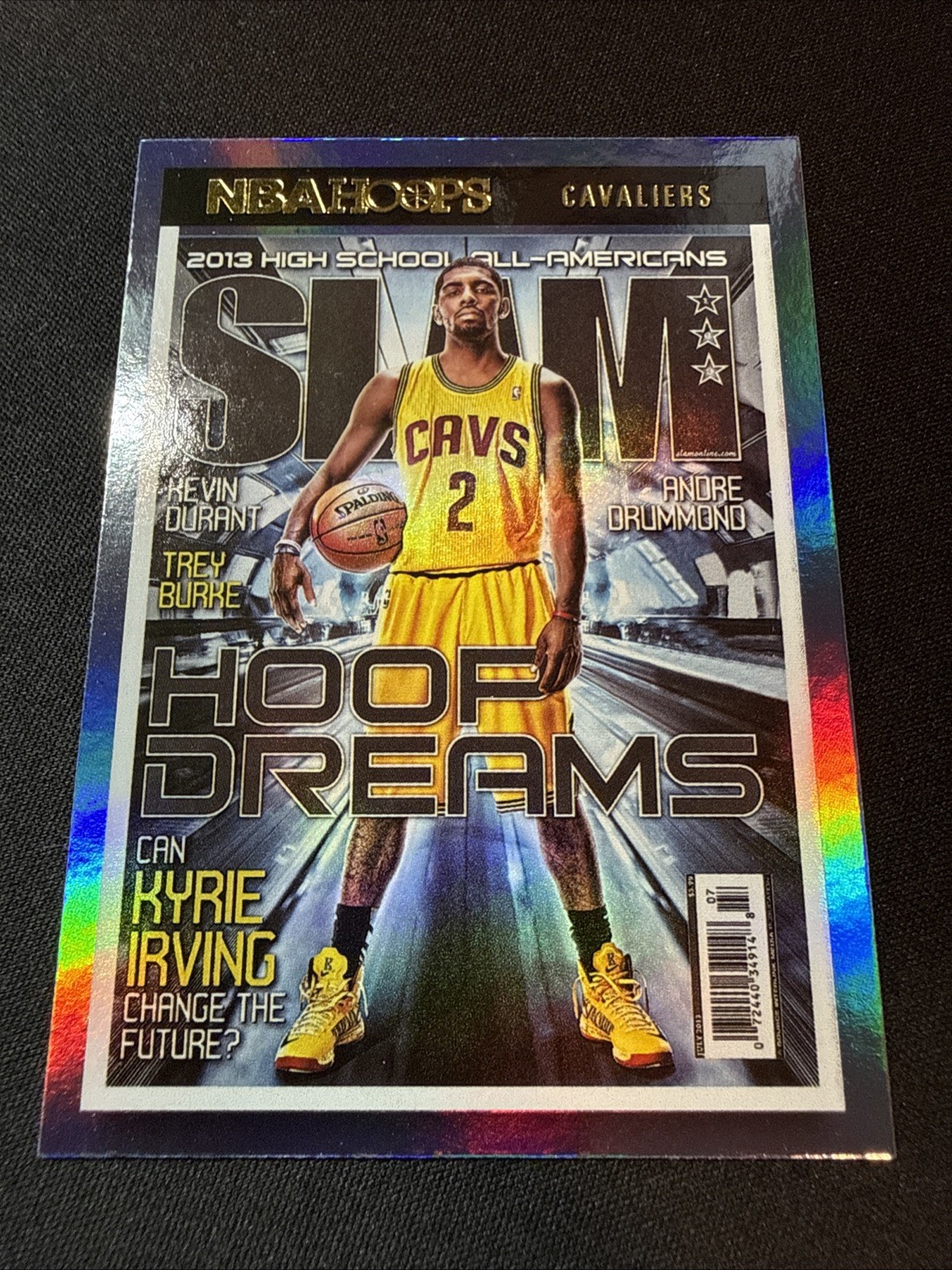 2021-22 Panini NBA Hoops Slam Holo Kyrie Irving SLAM #169 Gold Foil Cleveland