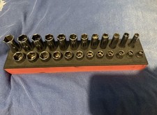 Snap On 3/8 Socket Set Deep and shallow 8-19mm In Pro Foam Red