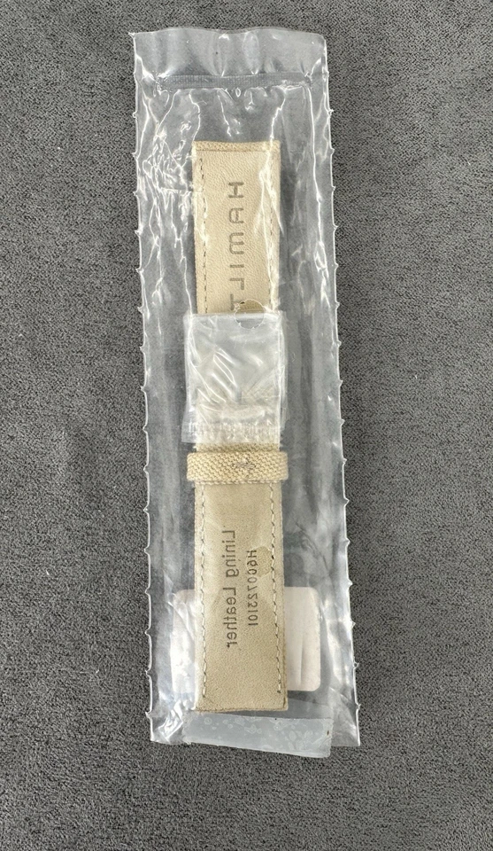 Pulseira de relógio Hamilton 18mm bege/areia lona / H600723101 / Nova em folha / $110 - Imagem 2 de 3
