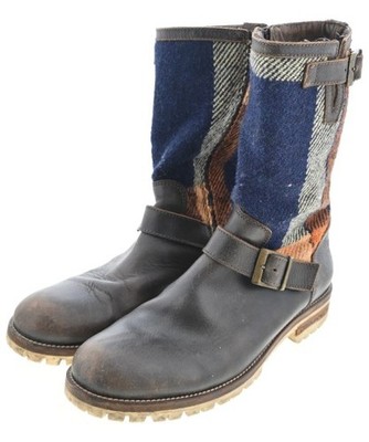 DSQUARED Boots BrownxNavyxIvory (Approx. 28cm) 2200666719447
