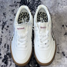 Reebok Womens White/Tan/Black Leopard Low Top...