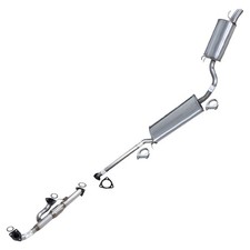 Stainless Steel Muffler Exhaust Kit w/ Flex pipe fits: 05-2008 Honda Pilot 3.5L