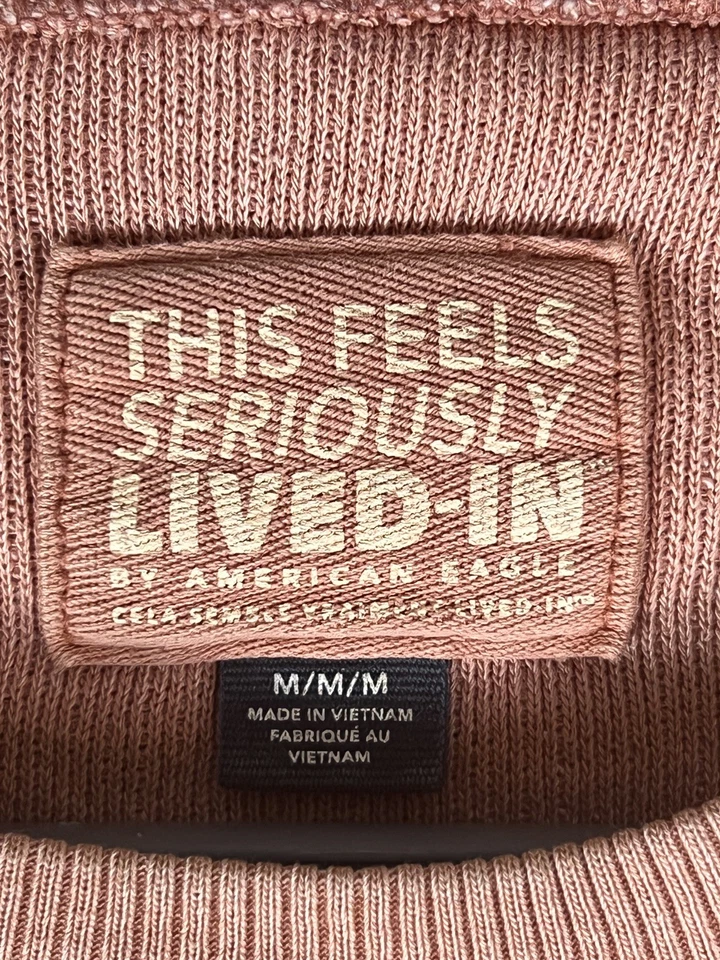 Sudadera Vintage American Eagle Para Mujer Rosa Mediana Nueva York Informal Foto 4 de 4