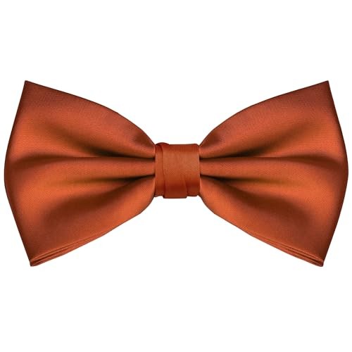 Set Da Uomo Con Papillon Prelegato E Fazzoletto Da Tasca Branduce - Arancione, Tessuto Di Seta - 2