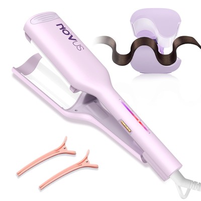 Curling Iron Hair Crimper Waver - 1.25 Inch Anti-Scald Rovy Waves Curling Wan...