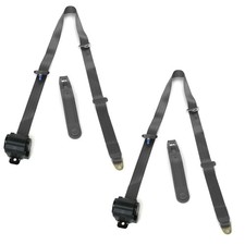Challenger 1970-74 Std 3pt Dark Grey Retractable Bucket Seat Belt Kit - 2pc