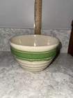Hull Beehive Yellowware Green Stripe Vintage Bowl