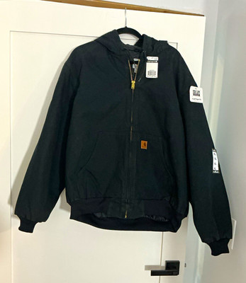 Vintage Carhartt Men's Full Zip Hooded Lined Jacket XL Regular Black J280