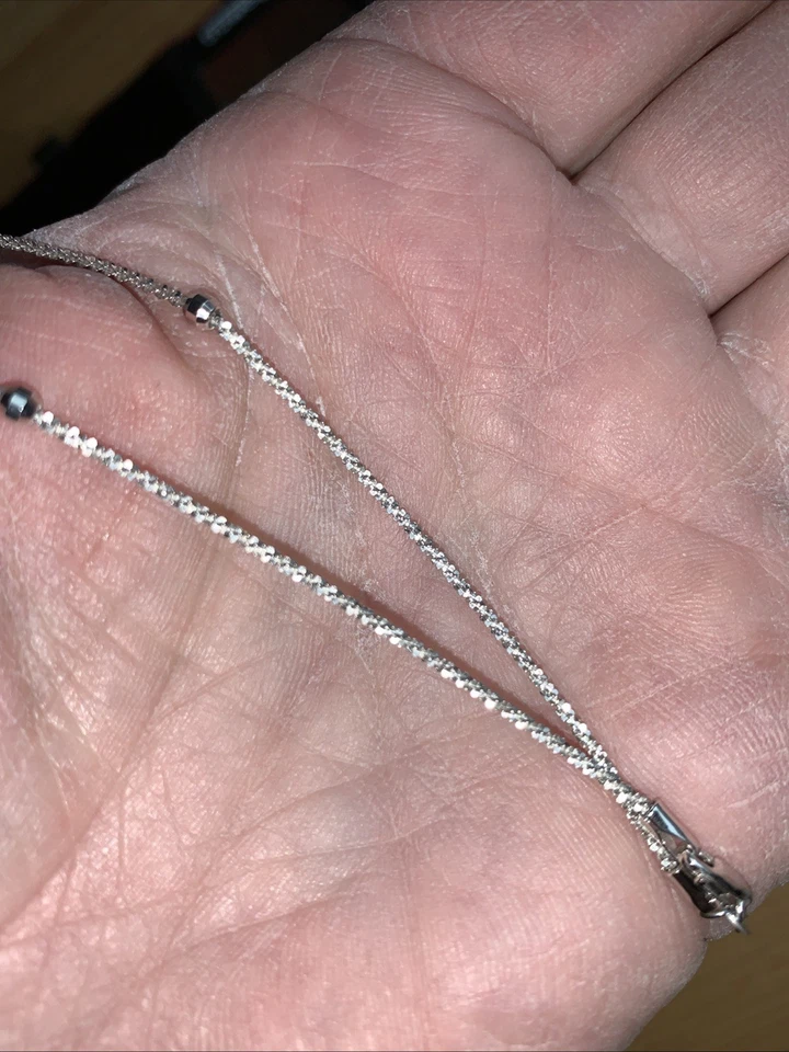 Pulsera de eslabones retorcidos Singapur tobillera oro blanco 14K aurafin langosta garra 9,25" Foto 4 de 4