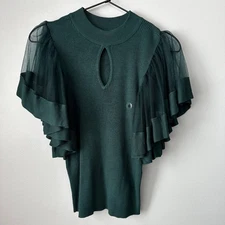 Nwt New York & Company 7th Avenue Design Studio Green Blouse Womans Small