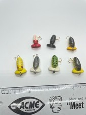 Great collection of 7 old plastic lip fly rod jitterbug fishing lures NICE & OLD