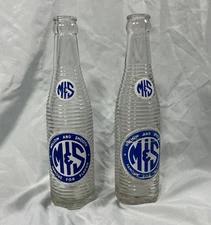 Vintage M & S Beverages Soda Bottle - Flint Michigan - 1953 & 1955 - Lot Of 2