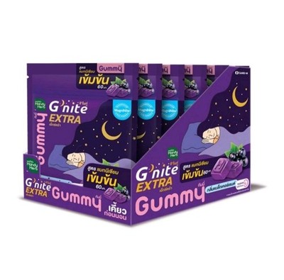 ×6 Gummies Sleep G'nite Extra jelly snacks chewy Blackcurrant chamomile 0% SUGAR