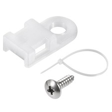 19mm x 9mm x 4.6mm Nylon Cable Fasten Clip with Screws and Ties White 50 Set