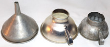 Lot of 3 Vintage Aluminum Canning Funnels  ~ 2 Wide Mouth & 1 Narrow Spout