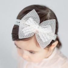 Baby Girls Cute Bowknot Headband Soft Lace Floral Hairbands Newborn Infant To...