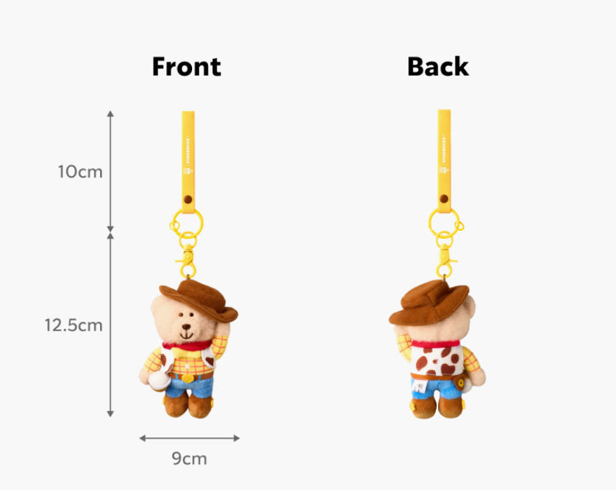 Starbucks Korea Toy Story Bearista Keychain Plush Doll Woody Buzz