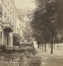 Belgium Spa City Entrance Photo Q. V. C1870 Stereo Vintage Albumen