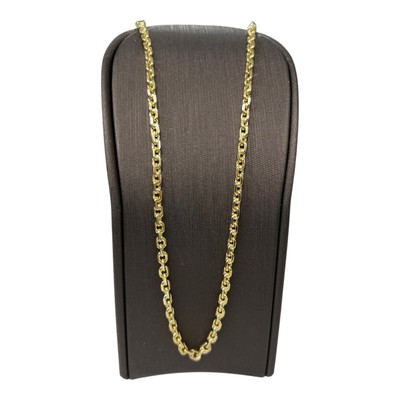 9ct 9K Yellow Gold Solid Oval Cable Link Chain Necklace 18.72 Grams 60cm. New