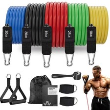Resistance Bands Set with Handles - Exercise Bands Home Gym Strength Training...