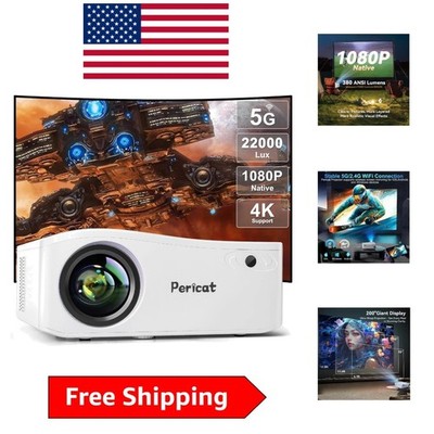 Cinema-Quality 5G WiFi Projector - 200'' Display, Perfect for Parties & Gaming