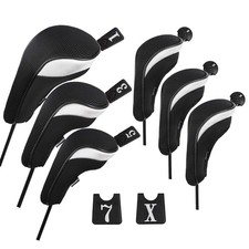 Andux Golf Club Headcover Set With Interchangeable Numbered Tags (3 Hybrid Cove_