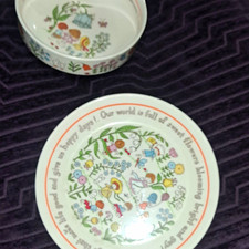 Lenox Gentle Friends Ceramic Baby Bowl Plate Set, White Multicolor Floral