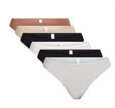 Joyspun 6 Pair Microfiber Panties Thong Size Medium 8-10 New In Box .