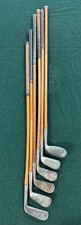 V6 Antique Lot 6 Piece Vtg 20s 30s Hickory Shaft Original Wood Golf Club Set