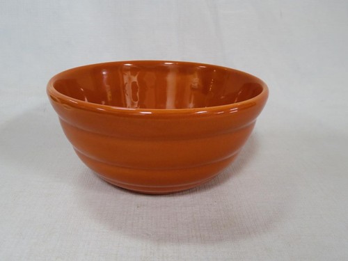 Vintage Bauer No. 18 Cuenco Mezclador Cerámico - Naranja Quemado - Buen Estado