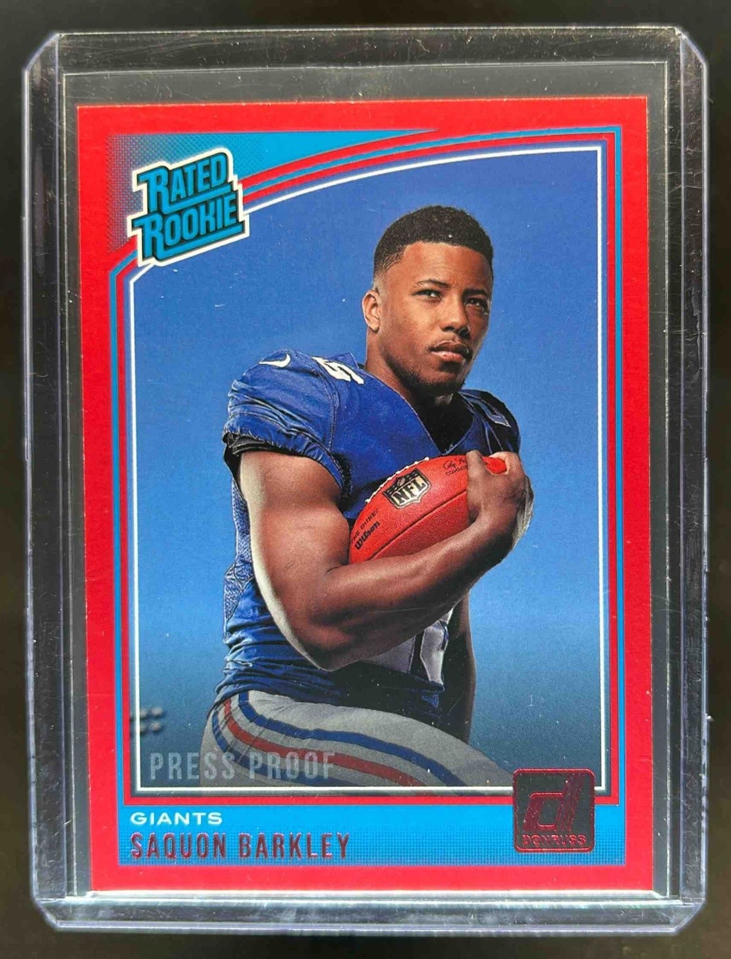 2018 Donruss Saquon Barkley Press Proof Red Rookie RC #306 Giants