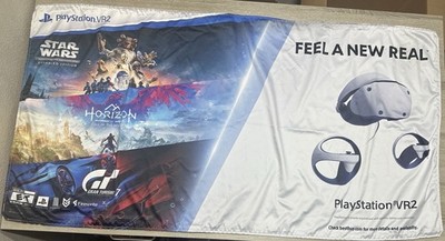 PlayStation VR2 Promo Cloth Banner   Horizon, Star Wars, GT7 Display Sign PS