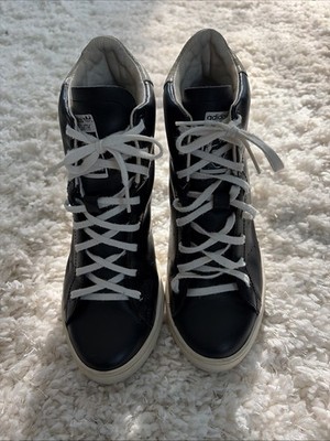 Adidas Stan Smith Up Black wedge sneakers Snake Skin Pattern On Heel Size 9
