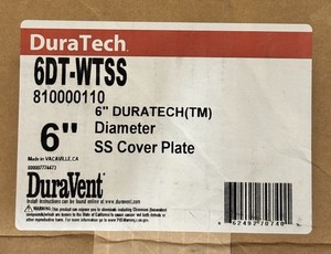 DuraVent 6DT-WTSS 6" Inner Diameter DuraTech Stainless Steel Cover Plate READ