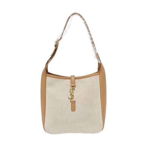 Yves Saint Laurent LE 5 À 7 Handbags Cloth Beige Free Shipping | Duties Paid