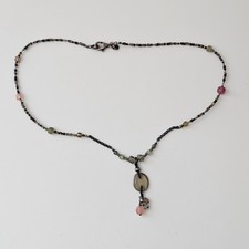 Silpada Multi Gemstone Sterling Silver Pendant Bead Necklace 16"