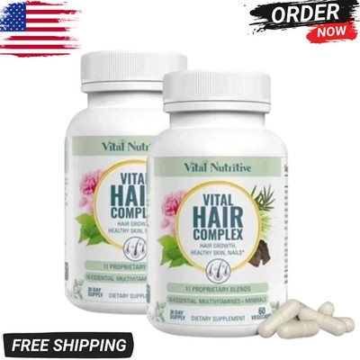 Vital Hair Complex -Hair Growth Vitamins for Women and Men -Biotin Pack of 2