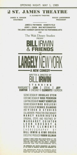 Playbill + Largely New York + Opening Night + Bill Irwin , Leon Chesney - Picture 2 of 6