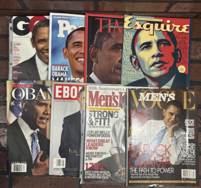 Obama Magazine Bundle - Lot Of 8 - Mens Vouge, Health, GQ, Esquire