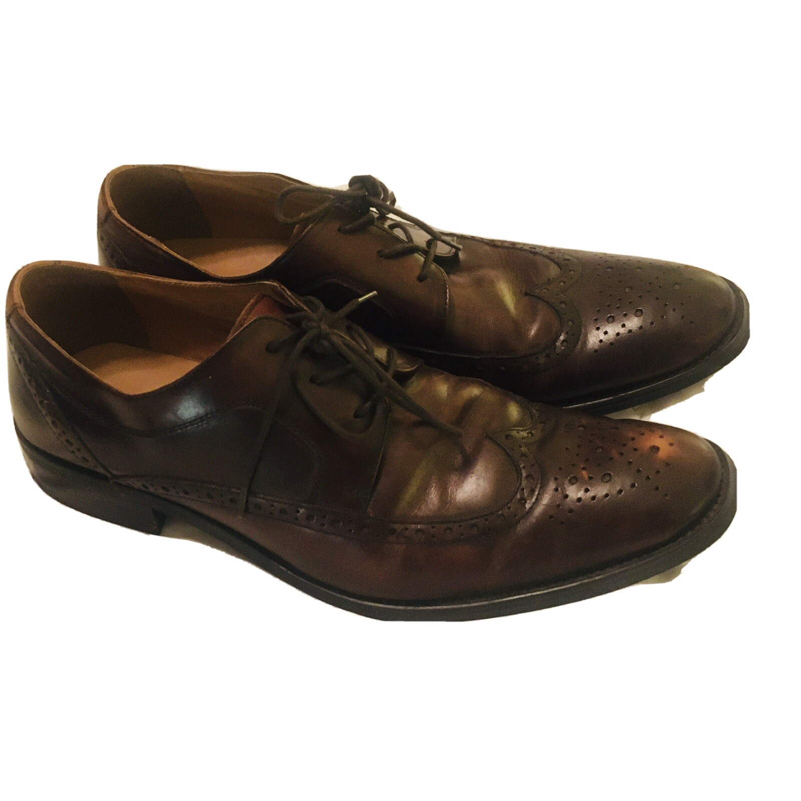 SAOLA Scarpe eleganti Oxford stringate ALDO da uomo in pelle marrone brogue alare taglia USA 11.