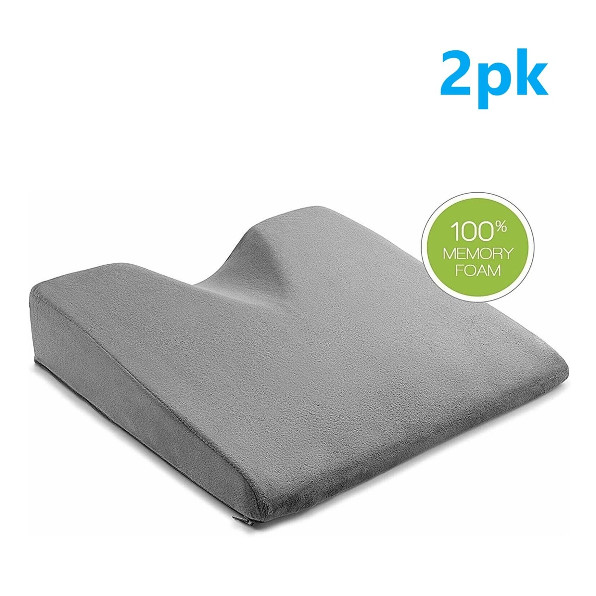 COMFYSURE Car Seat Wedge Pillow – Memory Foam Firm Cushion - Orthopedic -  2PACK