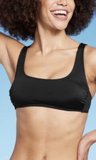 Wild Fable Bikini Top Womens XS Ribbed Bralette Removable Pads Black