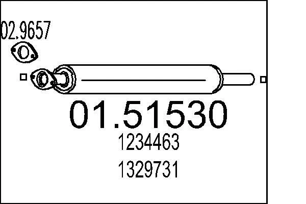 SILENCIEUX INTERMéDIAIRE FORD FOCUS II 1.6 TI,1.8 FLEXIFUEL,FOCUS C-MAX 1.8 - Photo 2/2
