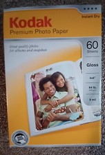 Kodak Premium Photo Paper 60 Sheets 4 x 6 Gloss Instant Dry New - not sealed